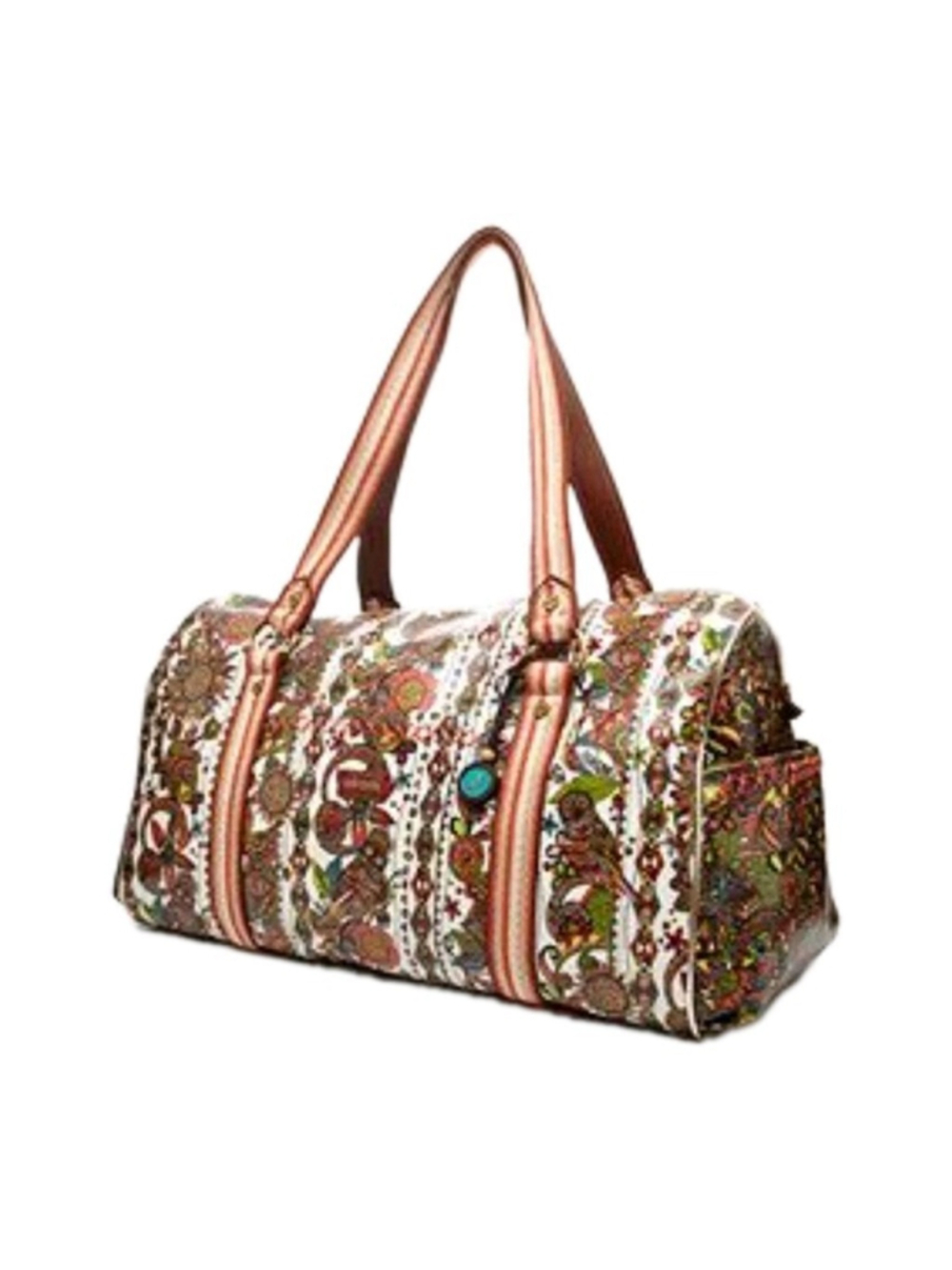 Sakroots Artist Circle XL Duffle Natural Peace Owl Floral Weekender Travel Bag